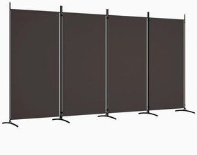 4 paneles barna szövet térelválasztó 346x180 cm