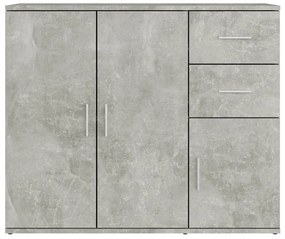 betonszürke szerelt fa tálalószekrény 91x29,5x75 cm