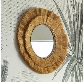 Atmosphera ALBA falitükör, 57 cm átmérő, rafia kivitel
