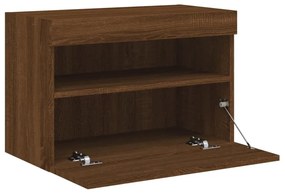barna tölgyszínű fali TV-szekrény LED-del 60 x 30 x 40 cm