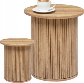 Modern dohányzóasztal Kerek oldalsó asztal 45 cm Bordázott alap