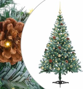 vidaXL Mű karácsonyfa 150 LED-del állvánnyal Zöld 150 cm PVC és Acél