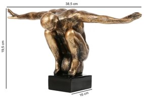 Asztaldísz 25x41x20 cm gyanta/arany patina