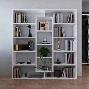 Modern álló könyvespolc 135,5 x 126,5 cm - fehér