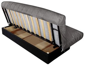 Click-Clack Felicity Kihúzható kanapé, 195x75x90 cm, térolóládával, textil huzat, sötétszürke