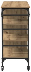 Konyhai Kocsi Tömör Tölgy 87.5x38.5x84.5 cm Szerelt Fa