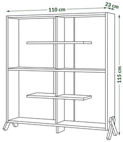 Mazzoni VIK R-110 könyvespolc Fehér Matt - MINI KÖNYVSZEKRÉNY NAPPALIBA/SZOBÁBA