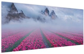 Kép - Tájkép tulipánmezőkkel (120x50 cm)