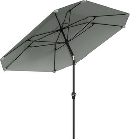 Outsunny Napernyő Ø233 cm, Dönthető Napernyő, Nyolcszögletű Balkon Tengerparti Ernyő, Szélálló Stabil Piacernyő, Forgó Napernyő Napvédelem a Tengerpar