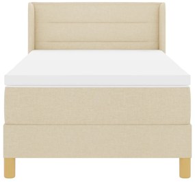 Boxspring ágy matraccal - krém szövettel, 100 x 200 cm