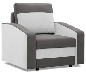 Hewlet fotel, szövet anyag, bonell töltet, szürke - fehér