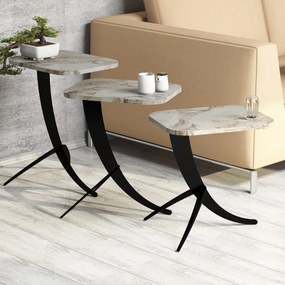 Pion White Marble tárolóasztal, 3 db