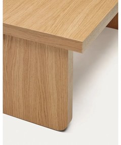 Natúr színű dohányzóasztal tölgyfa dekorral 89x62 cm Oaq – Kave Home