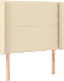 vidaXL krémszínű szövet fejtámla szárnyakkal 93x16x118/128 cm