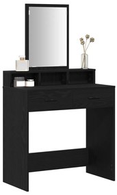 Sminkasztal Fekete tölgy MDF és üveg 79 x 41 x 140 cm