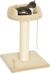 PawHut 83 cm-es Macska Fa Szigetelt Posztokkal, Platformmal, Szigetelt Kötéllel, Macska Karomkarcoló Közepes Macskák Számára, Bézs | Aosom