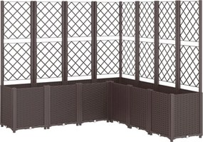 vidaXL barna polipropilén rácsos kerti ültetőláda 160 x 160 x 140 cm