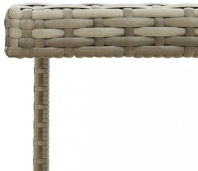 szürke polyrattan és üveg kerti asztal 109 x 107 x 74 cm