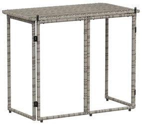 szürke polyrattan összecsukható kerti asztal 90x51x75 cm