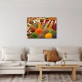 Üveg kép - Fűszerek a világ minden tájáról (70x50 cm)