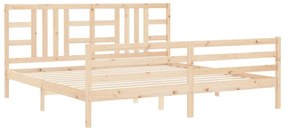 tömör fa ágykeret fejtámlával 200 x 200 cm