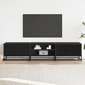 fekete szerelt fa TV-szekrény 180 x 35 x 41 cm