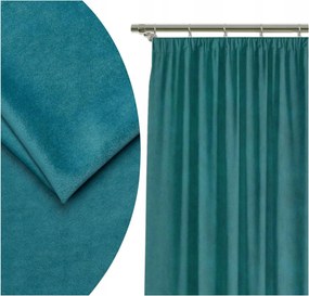 Függöny Kész 140x250 Velvet Sima Türkiz 7659