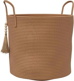 vidaXL barna pamut tárolókosár Ø40 x 35 cm
