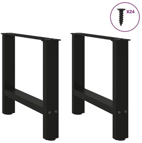 2 db fekete acél dohányzóasztal láb 50 x (42-43) cm