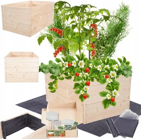 Ágyás magasított zöldséges fa láda virágtartó 45x80x60