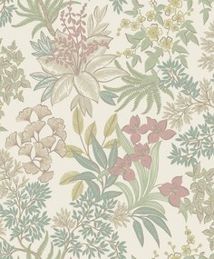 Holden Decor Imaginarium 3 Full Bloom krém-mályva virágos papír tapéta – 14221