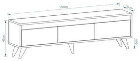 Century Walnut TV asztal