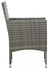vidaXL 5 részes szürke polyrattan kerti ülőgarnitúra párnákkal