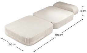 Krémszínű kordbársony gyerek fotel Flip – Wigiwama