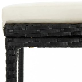 3 részes fekete polyrattan bárszett