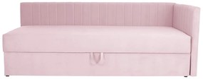 Wilsondo TEODOR saroktámlás heverő ágyneműtartóval 90x200 - rózsaszín