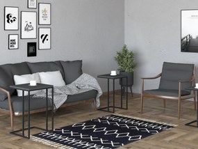 Dohányzóasztal szett (3 db.) Vudema (fekete + antracit). Akció -23%. 1094342
