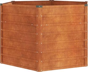 vidaXL rozsda színű corten acél kerti magaságyás 129 x 129 x 77 cm