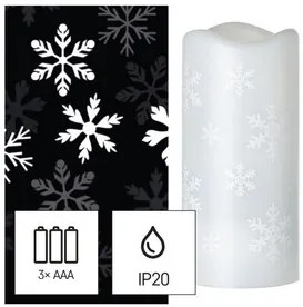 LED dekoráció projektor – hópelyhek, 3x AAA beltéri, hideg fehér