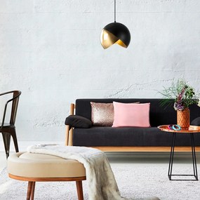 Fekete-bronzszínű függőlámpa fém búrával ø 30 cm Pacman – Opviq lights