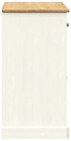 VIGO fehér tömör fenyőfa fiókos tálalószekrény 113x40x75 cm