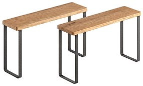 Matt fekete-natúr színű fa kiegészítő polc készlet 2 db-os 27x8 cm York – Metaltex