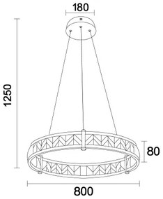 LED dimmelhető kábellel függesztett csillár ENRIQUE LED/55W/230V 3000-6000K +távirányító