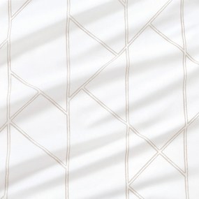 Goldea pamut körgumis lepedő - geometriai vonalak fehéren 80 x 200 cm