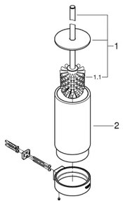 GROHE 41076000 - SELECTION WC-tisztító szett, fényes króm