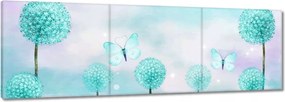 Vászonkép 150x50 Pillangók Türkiz világ