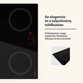 Klarstein Victoria indukciós főzőlap, 60 cm, 4 főzőlap, csúszka, Boost funkció