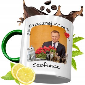 Donald Tusk Zöld Bögre Ajándék Nyomtatott Fotóval