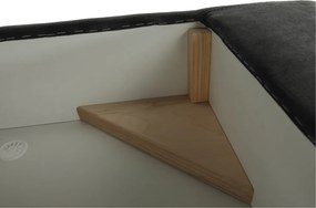 Ülőgarnitúra tárolóhellyel, szürke, szövet, balos, BUTON R