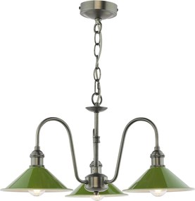 Dar Lighting loft csillár hadano antik króm zöld darhad0361-07